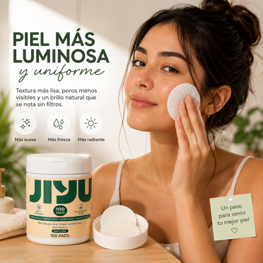 Almohadillas jiyu: Piel limpia y luminosa en segundos
