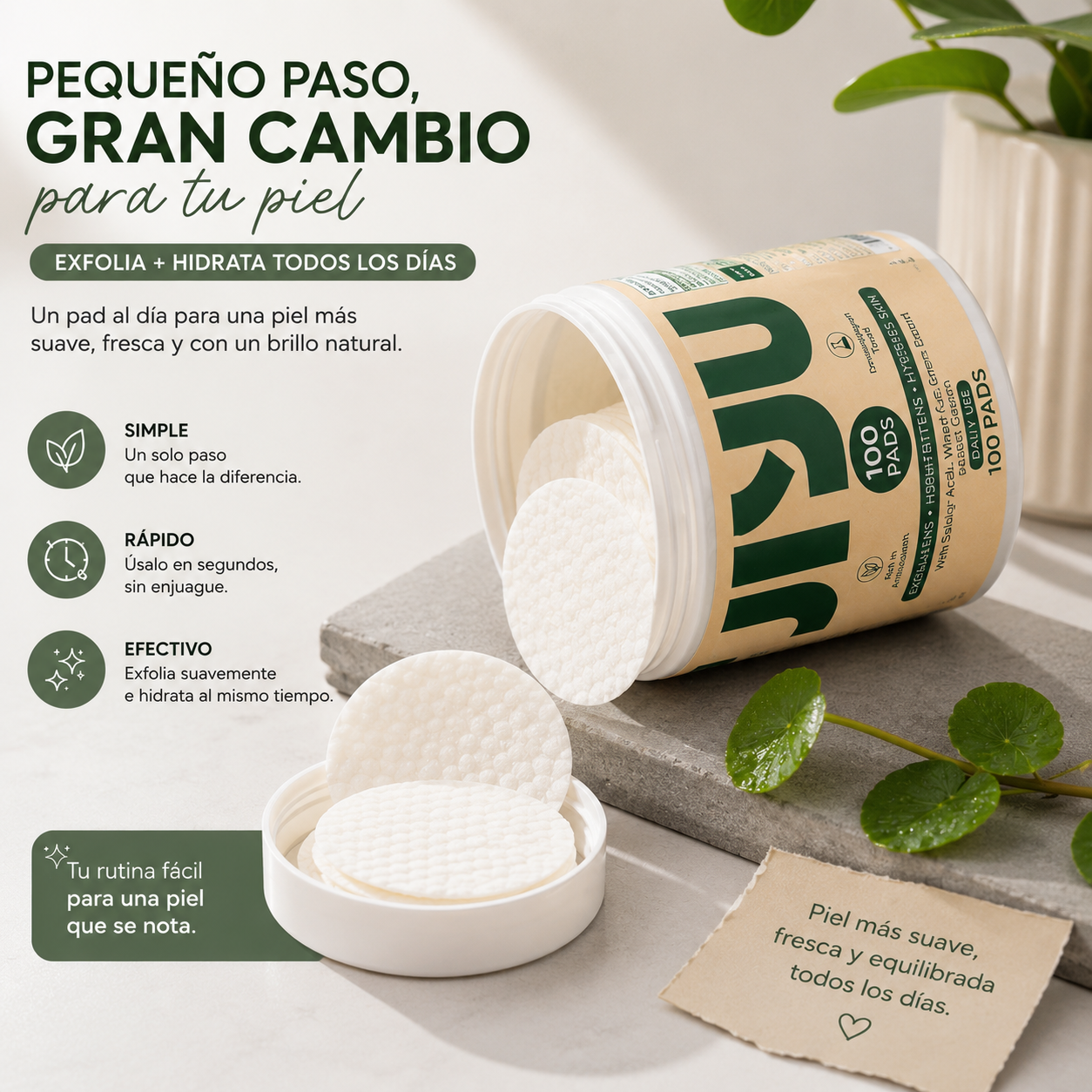 Almohadillas jiyu: Piel limpia y luminosa en segundos
