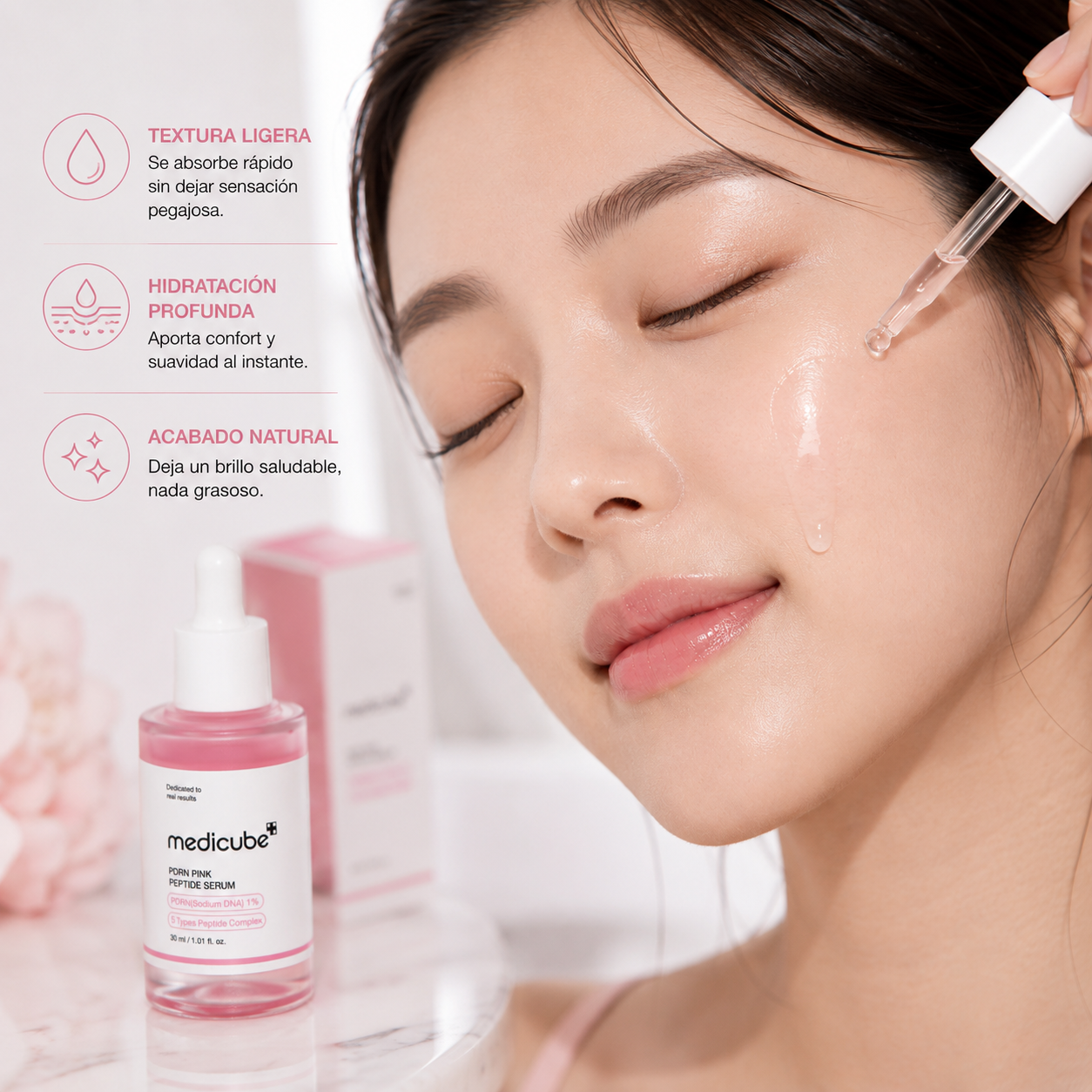 Medicube peptide serum: Luminosidad y firmeza en cada gota.