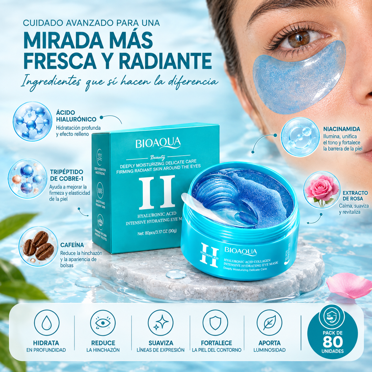 Parches de colágeno: Mirada fresca y radiante en minutos