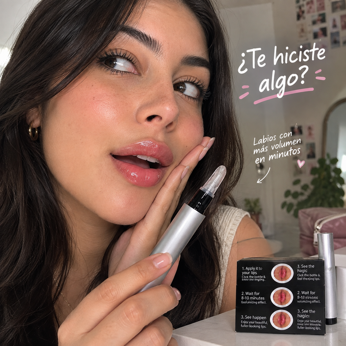 Brillo: Labios más voluminosos en minutos.
