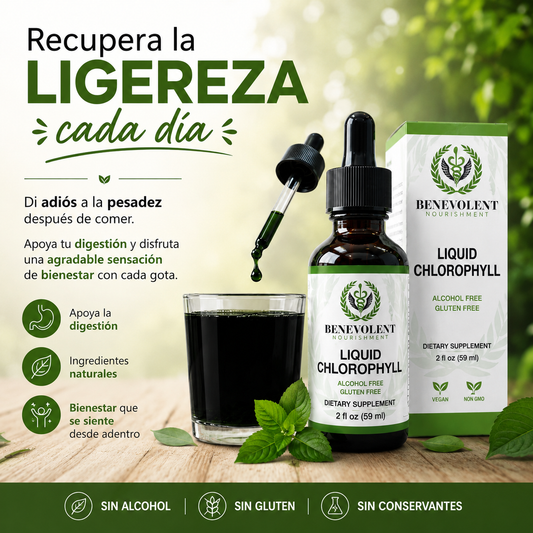 Liquid CHlorophyll: Menos pesadez, mas bienestar.