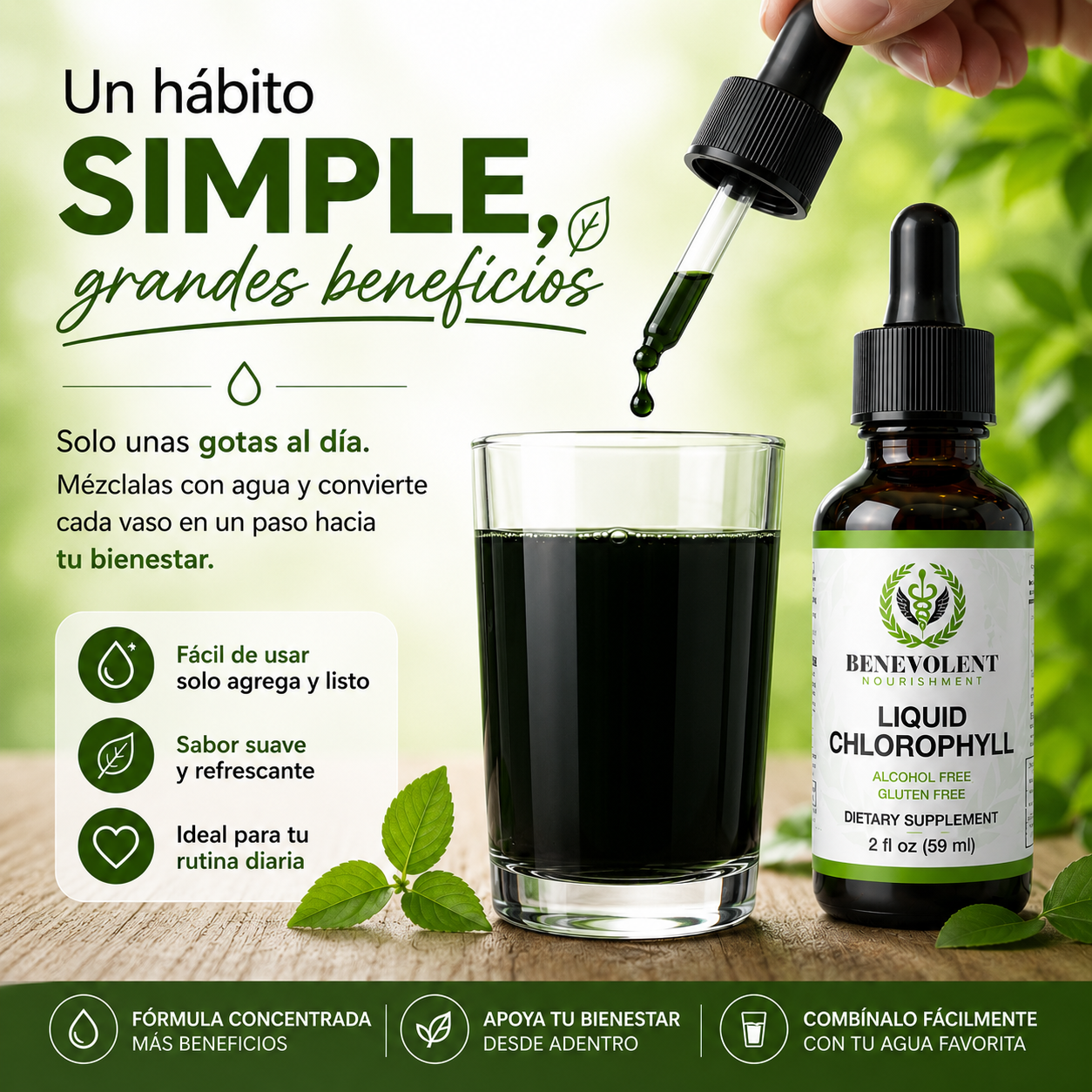 Liquid CHlorophyll: Menos pesadez, mas bienestar.