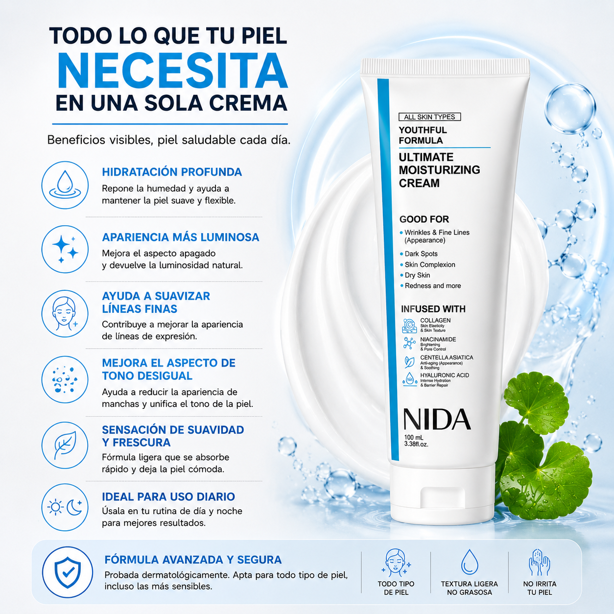 Crema Nida: Piel suave, hidratada y saludable