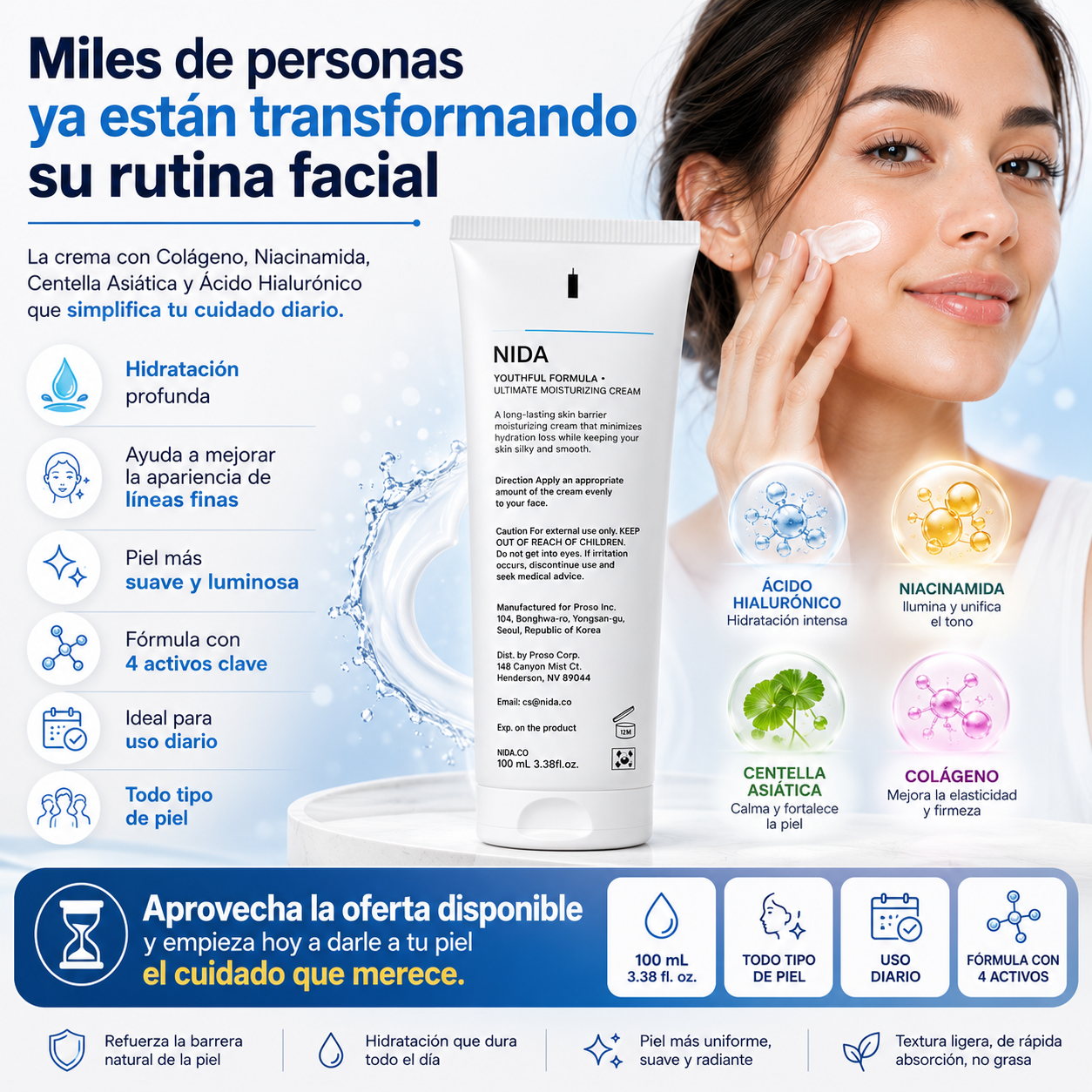 Crema Nida: Piel suave, hidratada y saludable