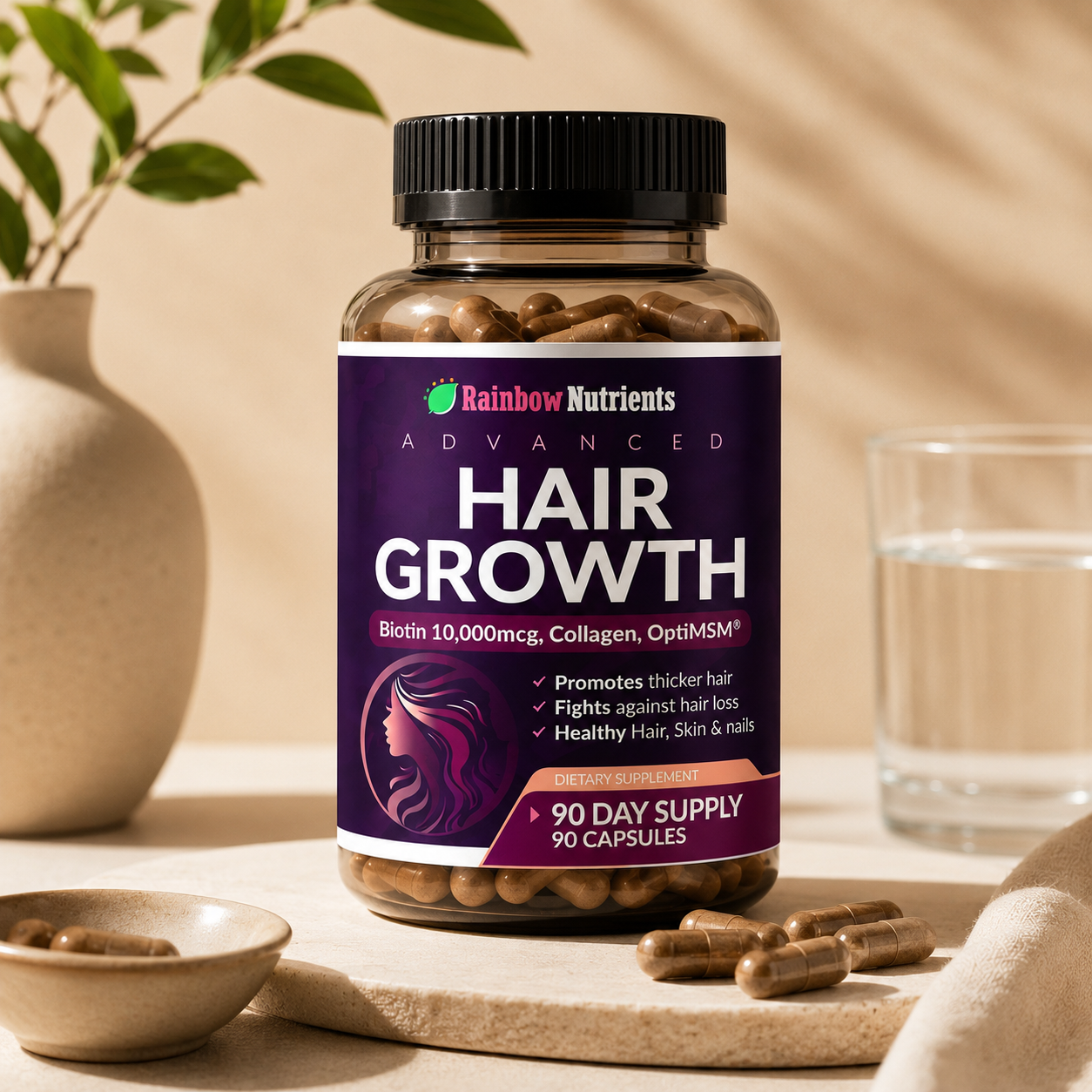 Rainbow Nutrients Hair Growht: Cabello más fuerte desde adentro