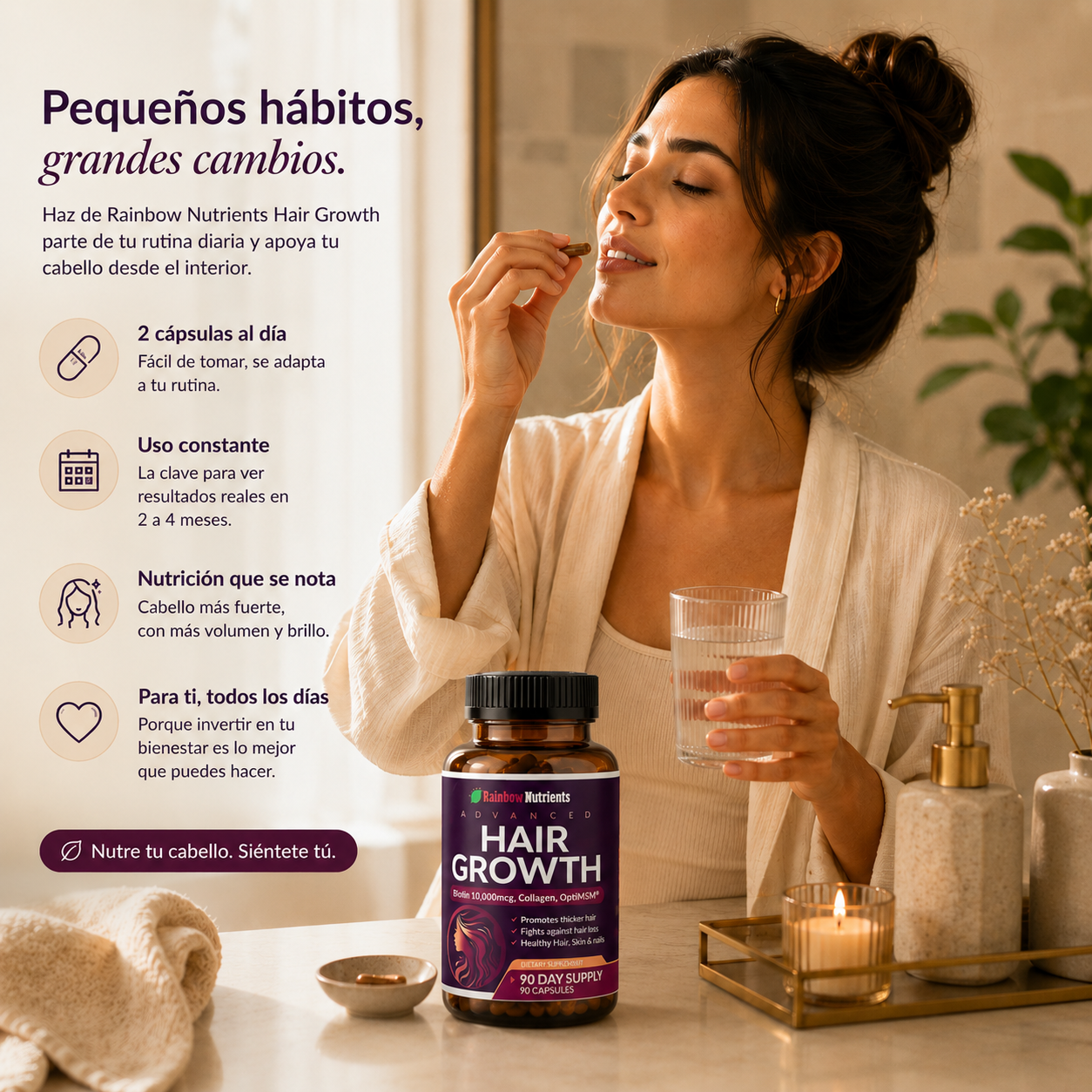 Rainbow Nutrients Hair Growht: Cabello más fuerte desde adentro