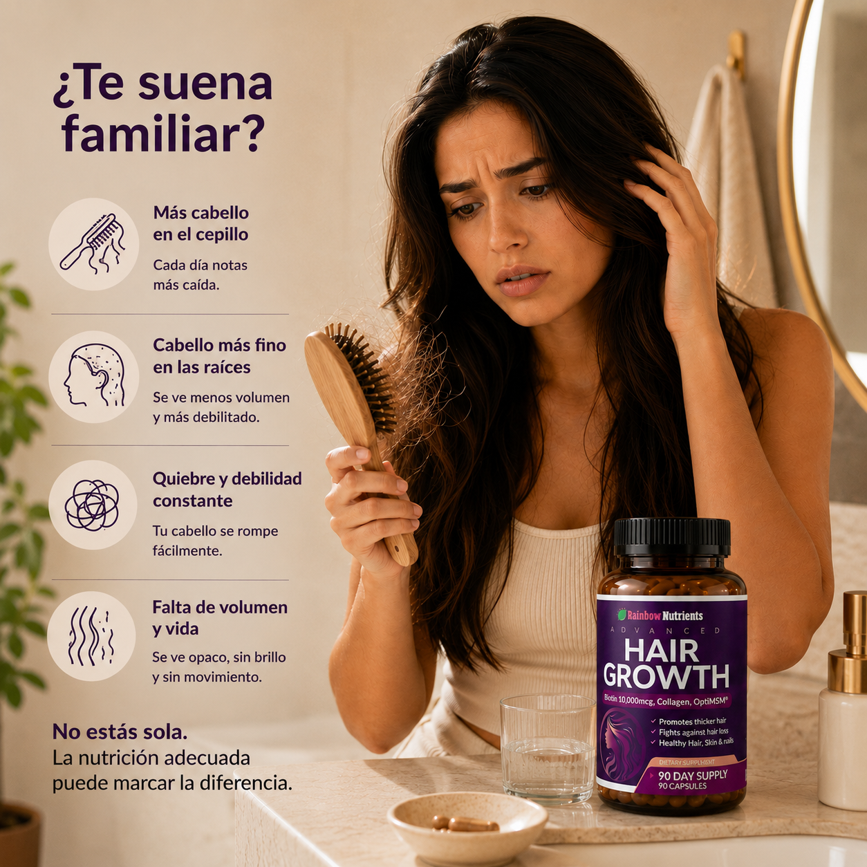 Rainbow Nutrients Hair Growht: Cabello más fuerte desde adentro