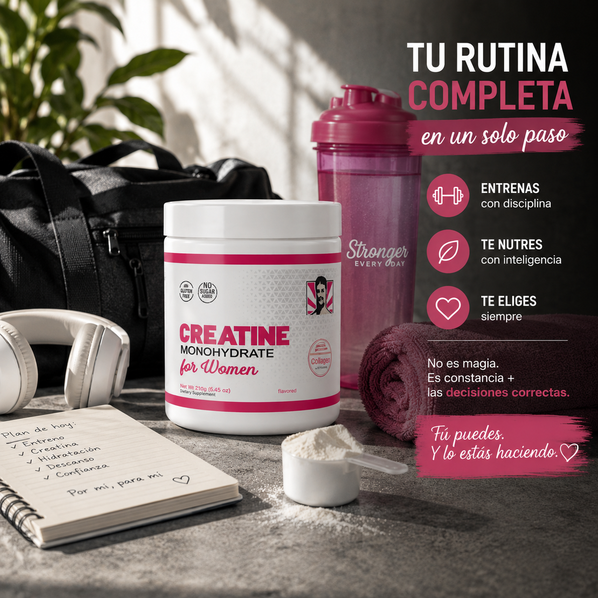 Creatine Monohydrate For Women: Fuerza que se nota, confianza que crece.